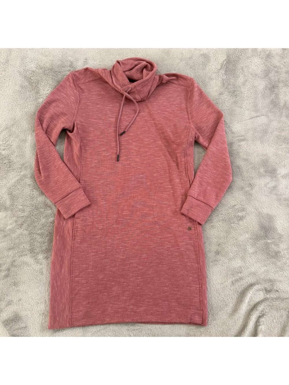 Prana Sunrise Sweater Dress Mauve Funnel Neck Long Sleeve LARGE